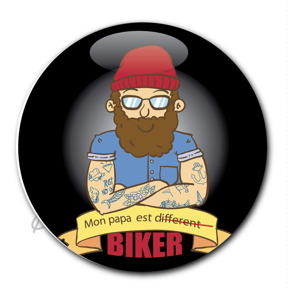 Badge pin's fête des pères biker