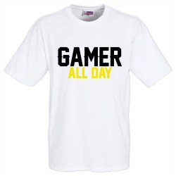 t-shirt-adulte-GAMER-ALLDAYBLANC