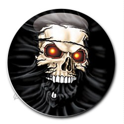 Badge pin's skull  (tete de mort) yeux rouges